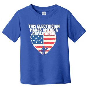 This Electrician Makes America Great Again Usa Flag Patriot Gift Toddler T-Shirt