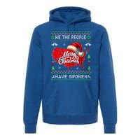 Trump Election Map Merry Christmas Holiday Santa Hat Gift Premium Hoodie