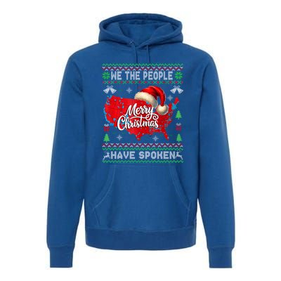 Trump Election Map Merry Christmas Holiday Santa Hat Gift Premium Hoodie