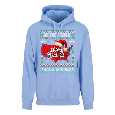 Trump Election Map Merry Christmas Holiday Santa Hat Gift Unisex Surf Hoodie