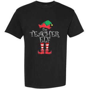 Teacher Elf Matching Family Christmas Pajama Teacher Elf Garment-Dyed Heavyweight T-Shirt