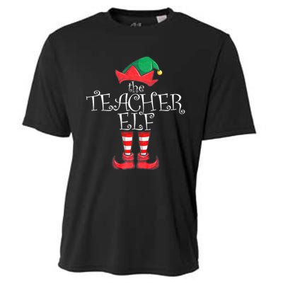 Teacher Elf Matching Family Christmas Pajama Teacher Elf Cooling Performance Crew T-Shirt