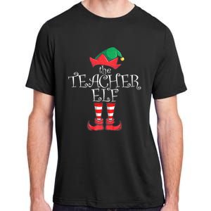 Teacher Elf Matching Family Christmas Pajama Teacher Elf Adult ChromaSoft Performance T-Shirt