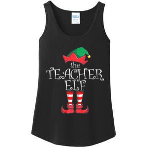 Teacher Elf Matching Family Christmas Pajama Teacher Elf Ladies Essential Tank