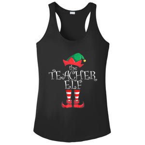 Teacher Elf Matching Family Christmas Pajama Teacher Elf Ladies PosiCharge Competitor Racerback Tank