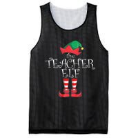 Teacher Elf Matching Family Christmas Pajama Teacher Elf Mesh Reversible Basketball Jersey Tank