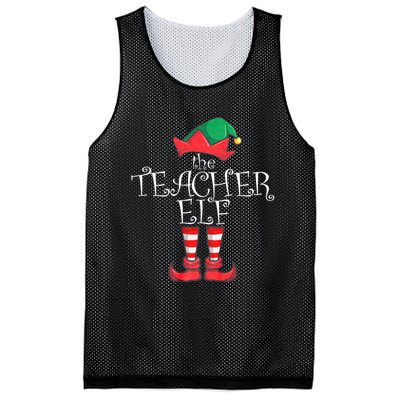 Teacher Elf Matching Family Christmas Pajama Teacher Elf Mesh Reversible Basketball Jersey Tank