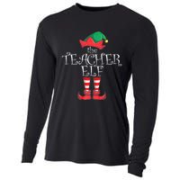 Teacher Elf Matching Family Christmas Pajama Teacher Elf Cooling Performance Long Sleeve Crew