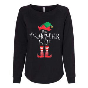 Teacher Elf Matching Family Christmas Pajama Teacher Elf Womens California Wash Sweatshirt