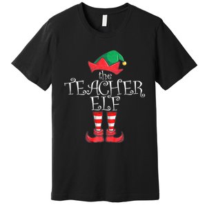 Teacher Elf Matching Family Christmas Pajama Teacher Elf Premium T-Shirt