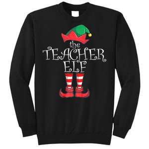 Teacher Elf Matching Family Christmas Pajama Teacher Elf Tall Sweatshirt