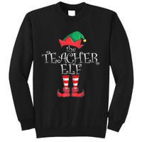 Teacher Elf Matching Family Christmas Pajama Teacher Elf Tall Sweatshirt