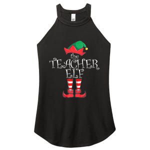 Teacher Elf Matching Family Christmas Pajama Teacher Elf Women's Perfect Tri Rocker Tank