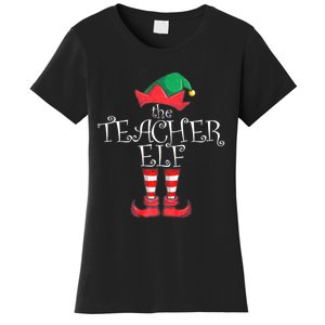 Teacher Elf Matching Family Christmas Pajama Teacher Elf Women's T-Shirt