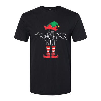 Teacher Elf Matching Family Christmas Pajama Teacher Elf Softstyle CVC T-Shirt