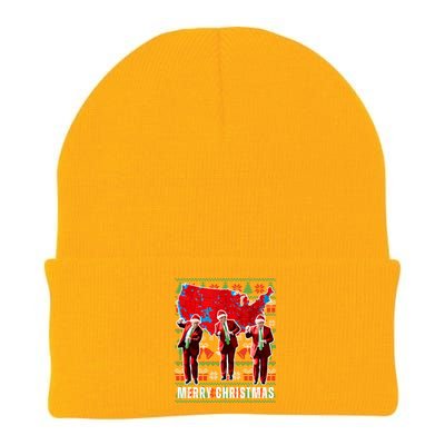 Trump Election Map Merry Christmas Holiday Santa Hat Xmas Gift Knit Cap Winter Beanie