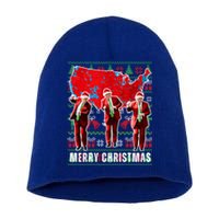 Trump Election Map Merry Christmas Holiday Santa Hat Xmas Gift Short Acrylic Beanie