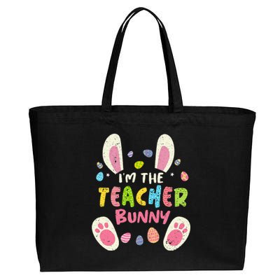 Teacher Easter Matching Family Party Bunny Face Costume Cotton Canvas Jumbo Tote