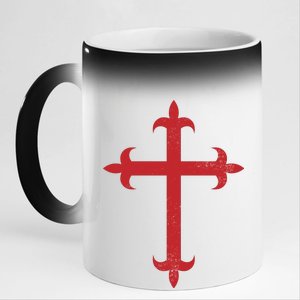 Templar Cross 11oz Black Color Changing Mug