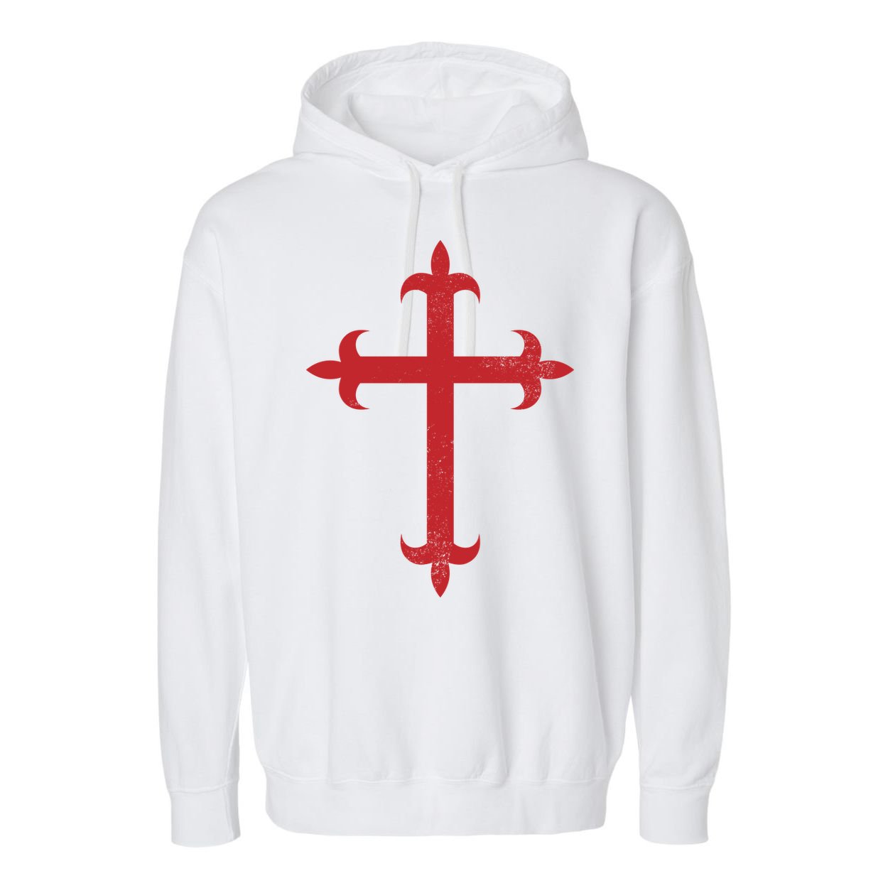 Templar Cross Garment-Dyed Fleece Hoodie