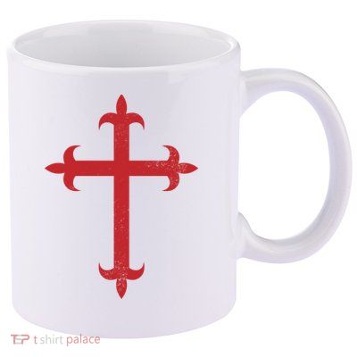Templar Cross 11oz C Handle Ceramic Mug
