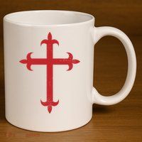 Templar Cross 11oz C Handle Ceramic Mug