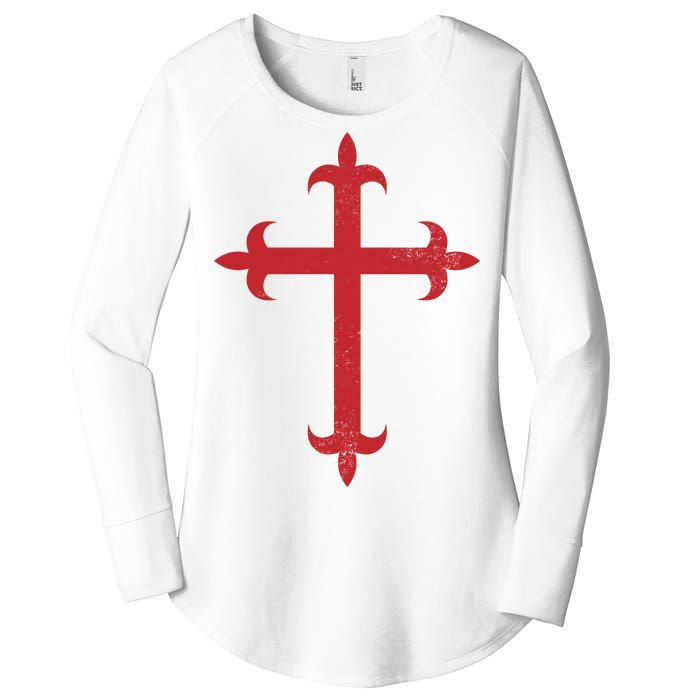 Templar Cross Women's Perfect Tri Tunic Long Sleeve Shirt