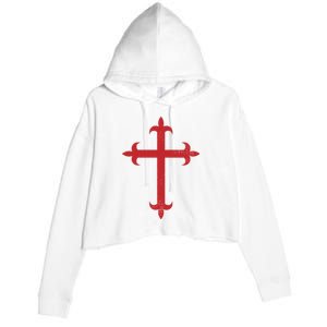 Templar Cross Crop Fleece Hoodie