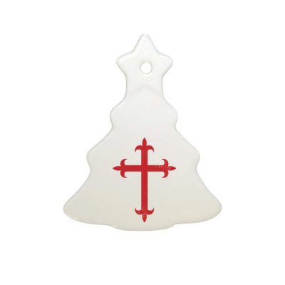 Templar Cross Ceramic Tree Ornament