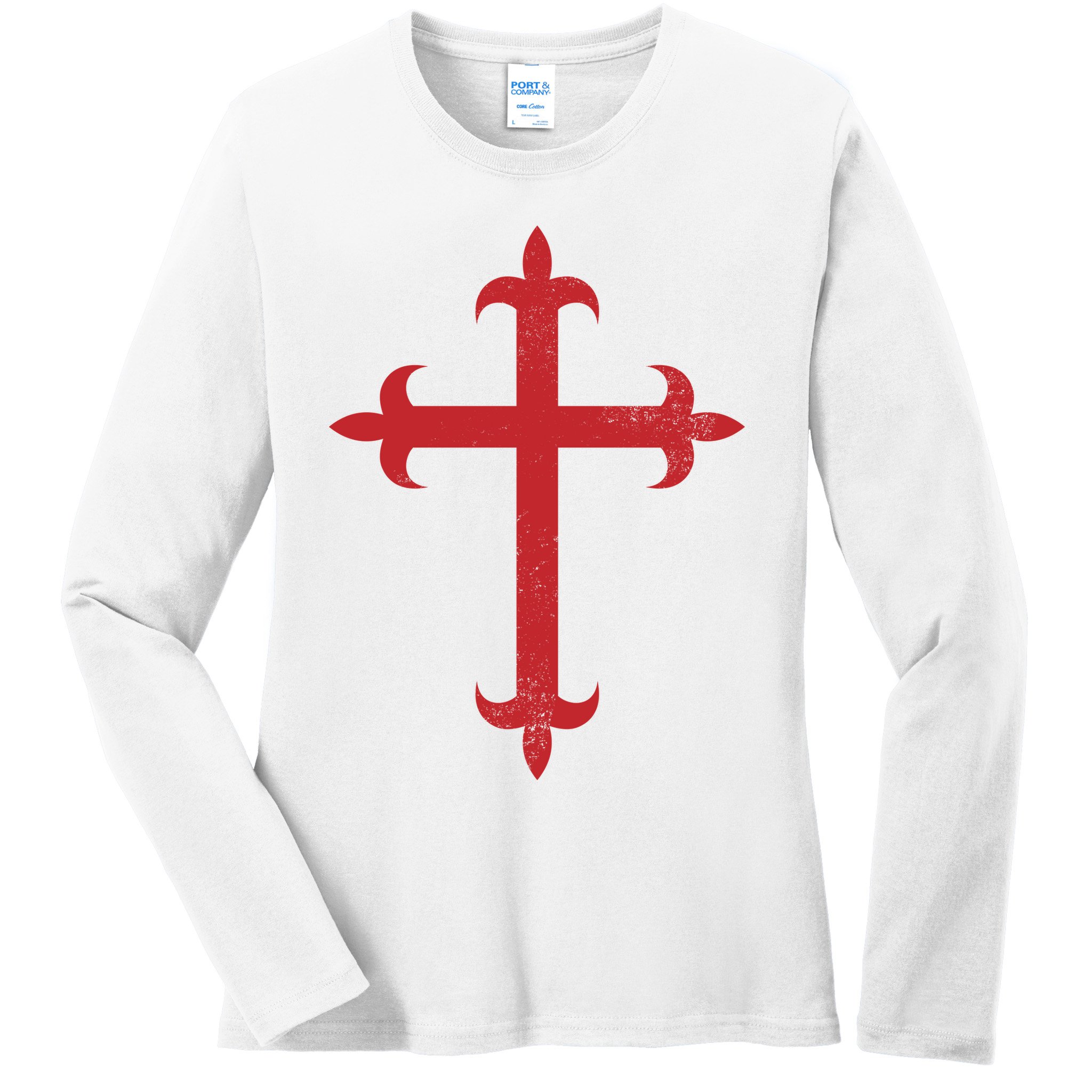 Templar Cross Ladies Long Sleeve Shirt