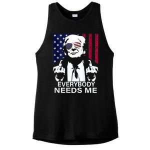 Trump Everybody Needs Me Ladies PosiCharge Tri-Blend Wicking Tank