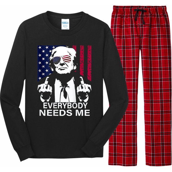 Trump Everybody Needs Me Long Sleeve Pajama Set