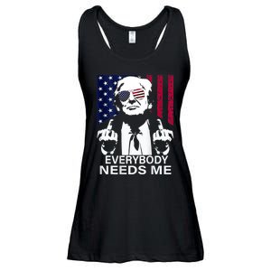 Trump Everybody Needs Me Ladies Essential Flowy Tank