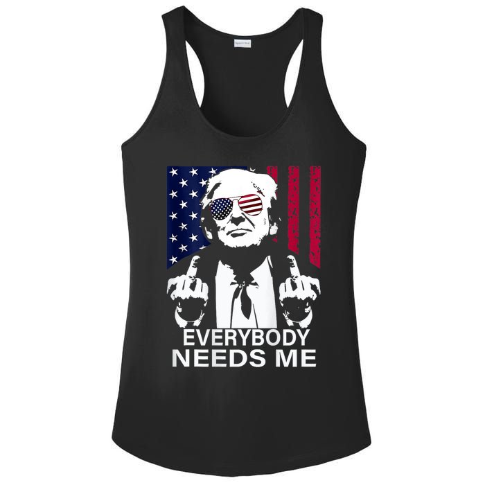 Trump Everybody Needs Me Ladies PosiCharge Competitor Racerback Tank