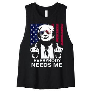 Trump Everybody Needs Me Women's Racerback Cropped Tank