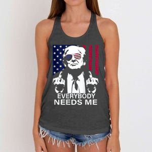 Trump Everybody Needs Me Women's Knotted Racerback Tank