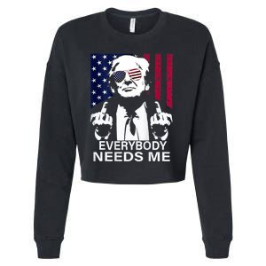 Trump Everybody Needs Me Cropped Pullover Crew