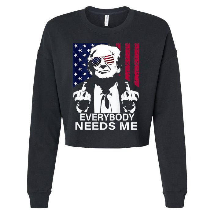 Trump Everybody Needs Me Cropped Pullover Crew