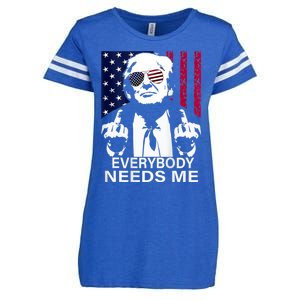 Trump Everybody Needs Me Enza Ladies Jersey Football T-Shirt