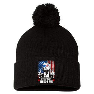 Trump Everybody Needs Me Pom Pom 12in Knit Beanie