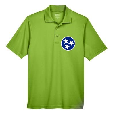 Tennessee Flag Vintage Distressed Men's Origin Performance Pique Polo