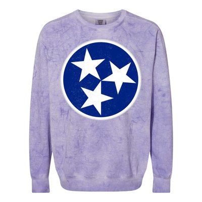 Tennessee Flag Vintage Distressed Colorblast Crewneck Sweatshirt