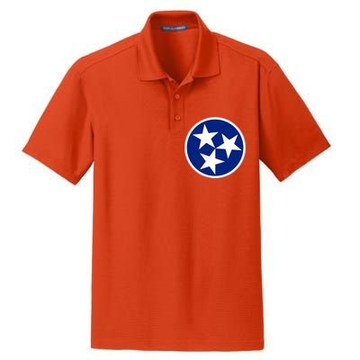 Tennessee Flag Vintage Distressed Dry Zone Grid Polo