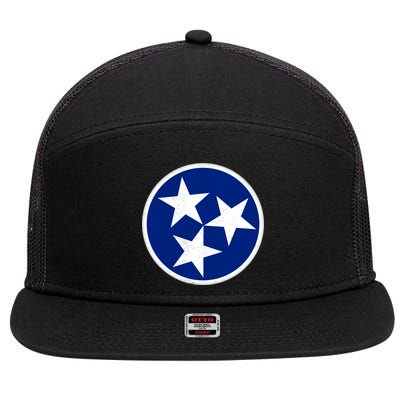 Tennessee Flag Vintage Distressed 7 Panel Mesh Trucker Snapback Hat