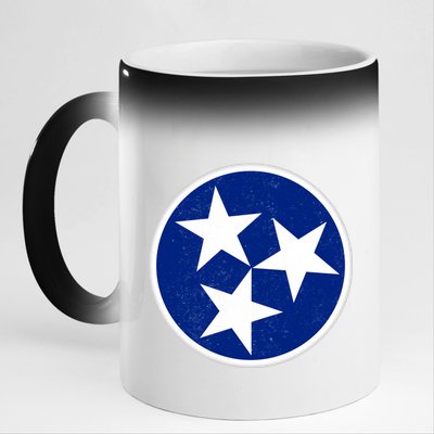 Tennessee Flag Vintage Distressed 11oz Black Color Changing Mug