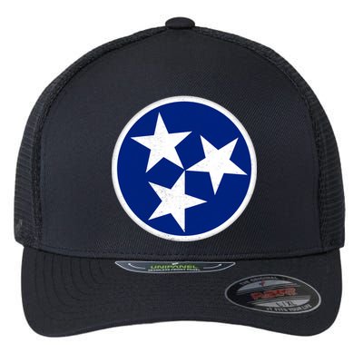 Tennessee Flag Vintage Distressed Flexfit Unipanel Trucker Cap