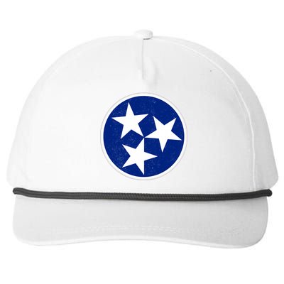 Tennessee Flag Vintage Distressed Snapback Five-Panel Rope Hat