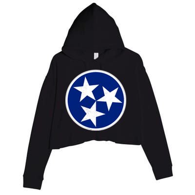 Tennessee Flag Vintage Distressed Crop Fleece Hoodie