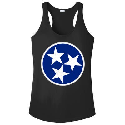 Tennessee Flag Vintage Distressed Ladies PosiCharge Competitor Racerback Tank