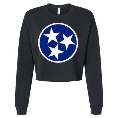 Tennessee Flag Vintage Distressed Cropped Pullover Crew